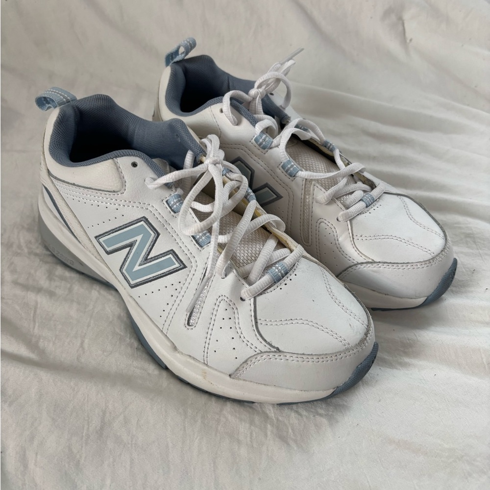 New Balance White/Blue/Light Gray Athletic Shoes
